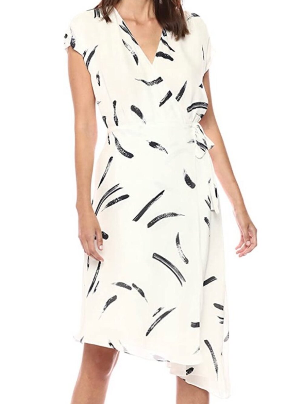 Joie Wrap Bethwyn paintbrush silk dress